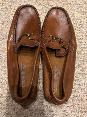 Studio Infinite Dalton Loafers Size 7 Cognac Brown Leather Horsebit Moc Toe